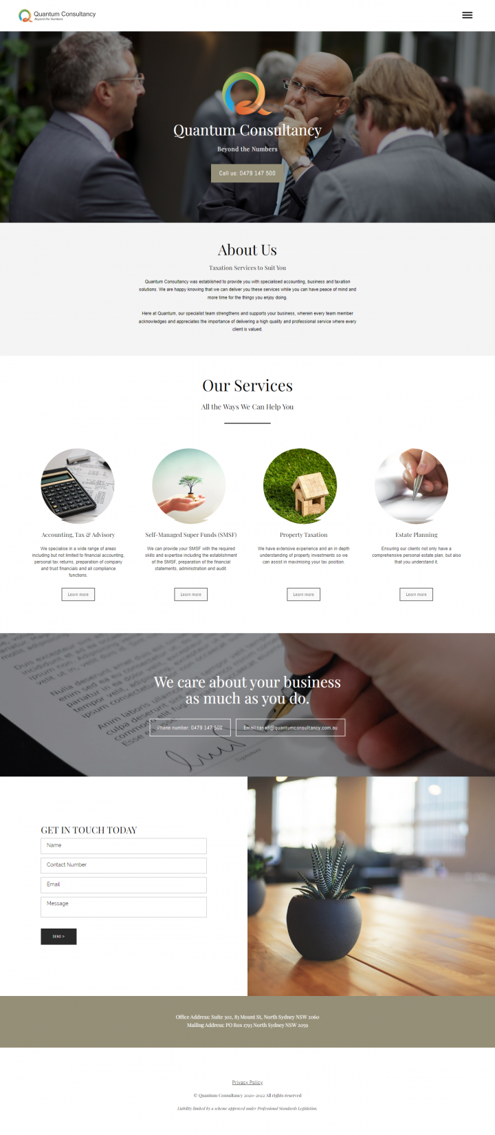 Quantum Consultancy Website Screenshot